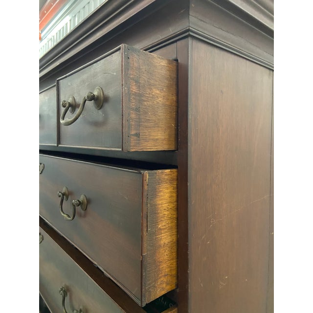 Wood Eighteenth Century English Made in England George III Chest on Chest, Two Pieces For Sale - Image 7 of 12