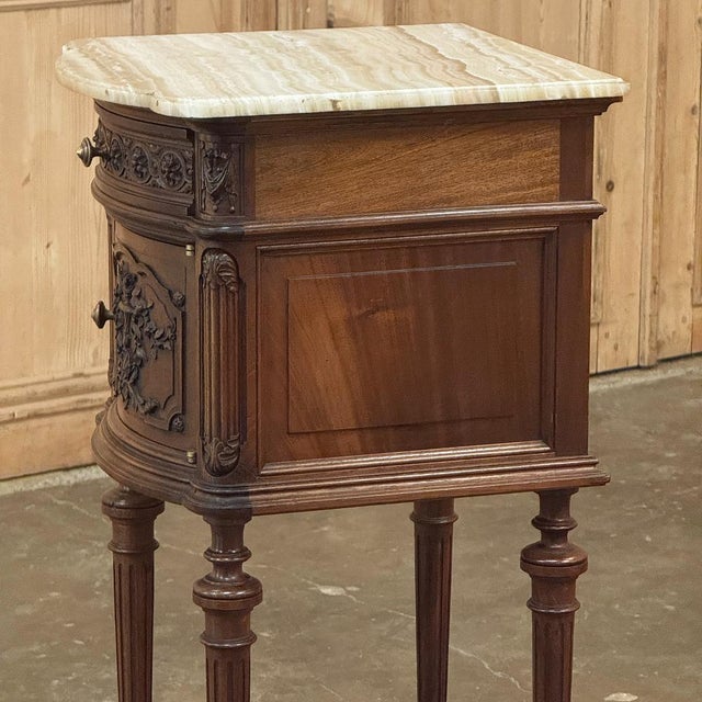 19th Century French Louis XVI Walnut Nightstand For Sale - Image 12 of 16