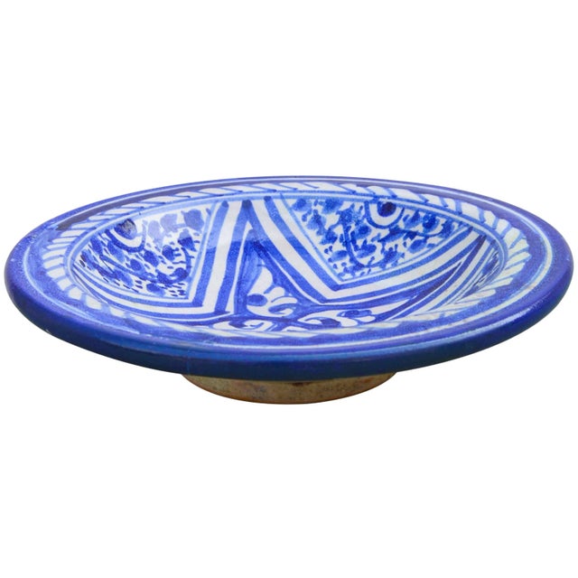 Early 20th Century Blue Moroccan Wall Plate For Sale - Image 4 of 8