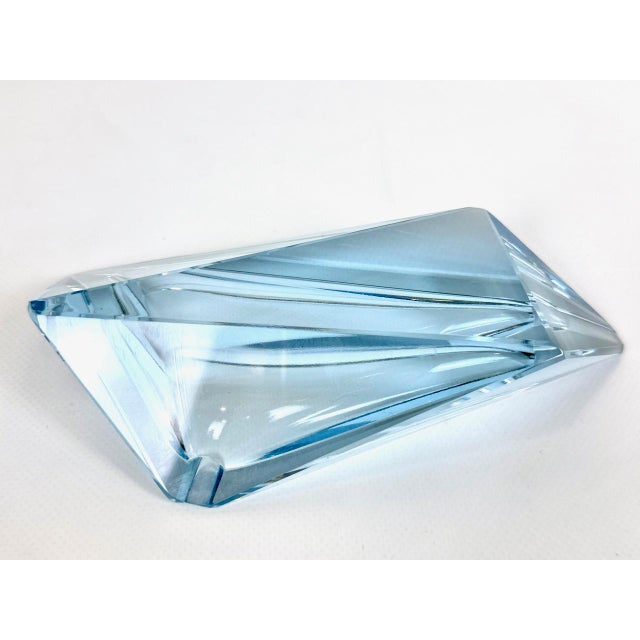 Glass Art Deco Blue Glass Ashtray by Moser, 1930s For Sale - Image 7 of 14