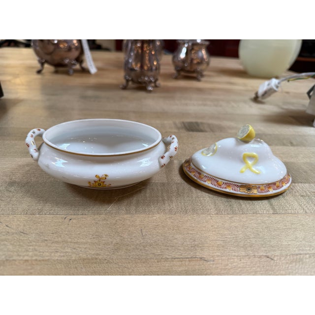 Herend Mid 20th Century Herend Porcelain Chinese Bouquet Covered Dish With Lemon Finial For Sale - Image 4 of 12