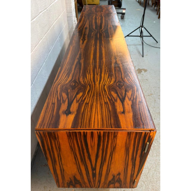 Ebony Vintage Mid-Century Modern Gabonese Ebony and Metal Sideboard For Sale - Image 8 of 17