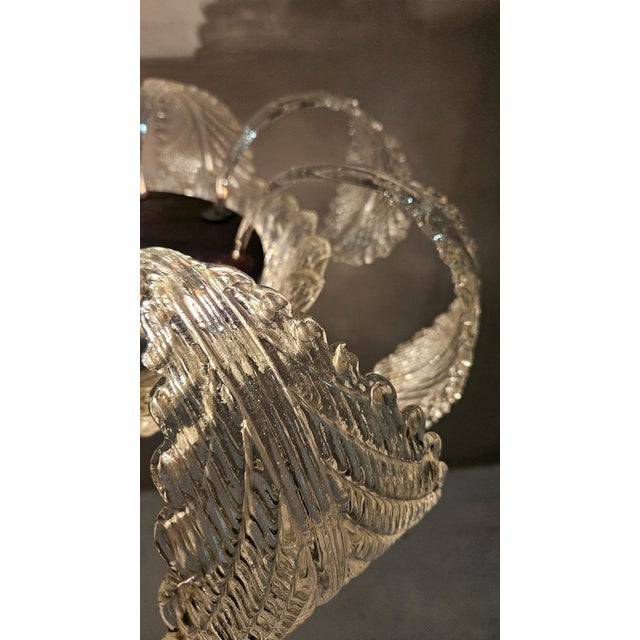 Mid-Century Modern Murano Glass Leaf Chandelier, Italy, 1940s For Sale - Image 11 of 13