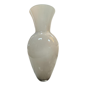 1970s White Murano Art Glass Vase