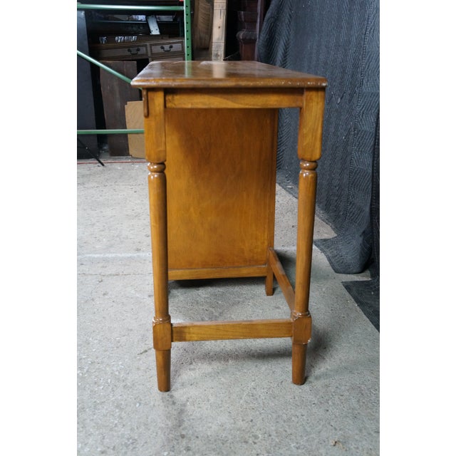 Vintage Early American Colonial Style Solid Maple Country Kneehole Desk 44" For Sale - Image 9 of 18