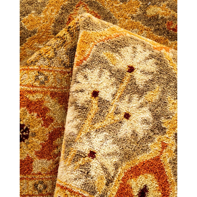 Textile Ottoman, One-of-a-Kind Hand-Knotted Runner Rug - Green, 3' 1" x 22' 1" For Sale - Image 7 of 8
