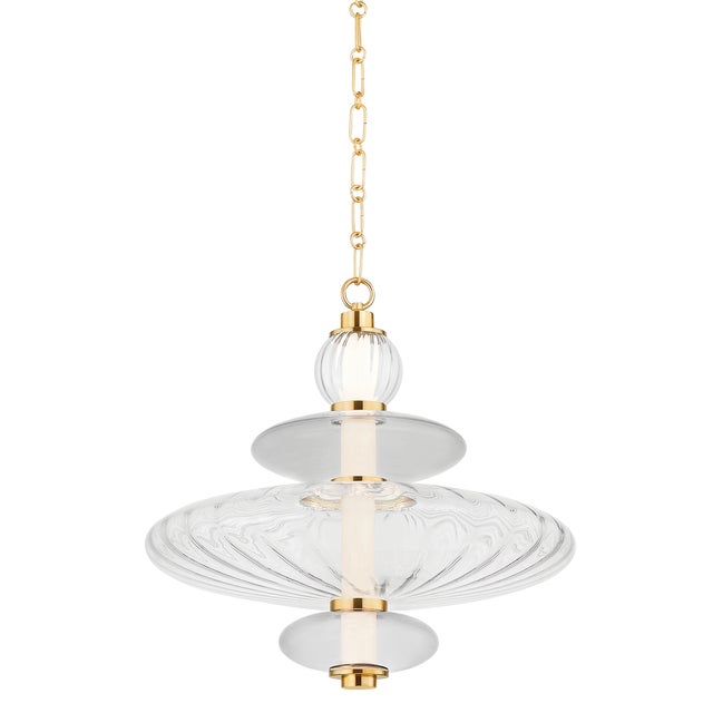Hudson Valley Lighting Williams 19 in. 1 Light Pendant in Aged Brass Finish For Sale In New York - Image 6 of 6