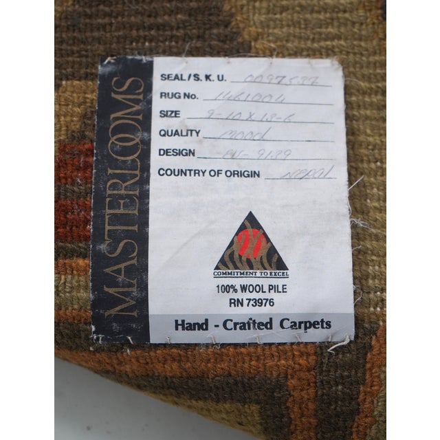 Masterloom Approx. 9x13 Hand Crafted Wool Rug For Sale - Image 13 of 13