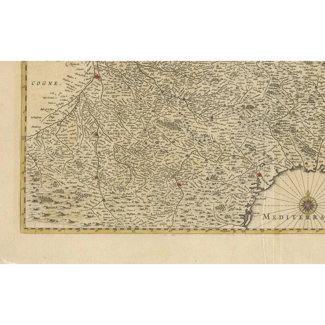 Map of Languedoc by Willem Blaeu, 1635 For Sale - Image 5 of 10