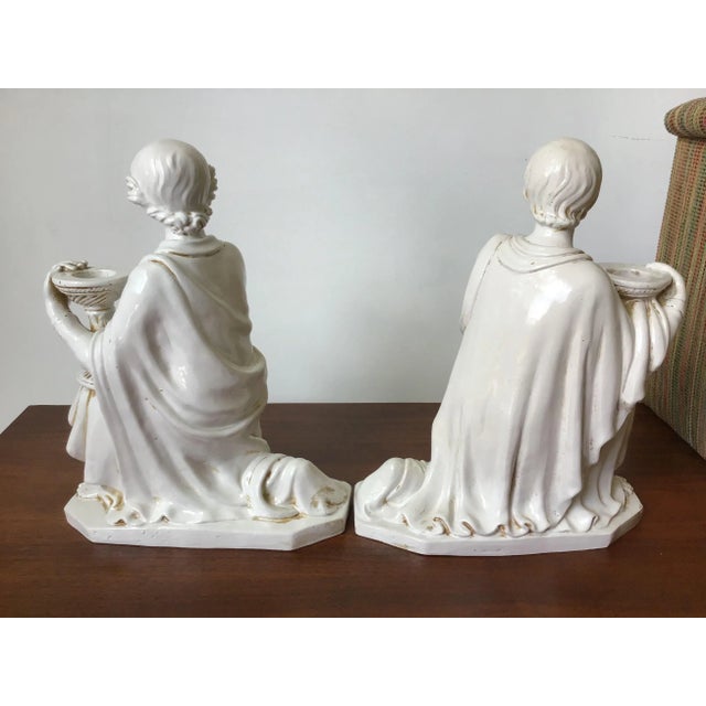 1950s Zaccagnini Italian Pottery Roman Greek Figural Candle Holders - a Pair For Sale In Tulsa - Image 6 of 11