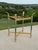 Metal Mid-Century Hollywood Regency Maison Jansen Style Polished Chrome & Brass Glass Top End Table For Sale - Image 7 of 10
