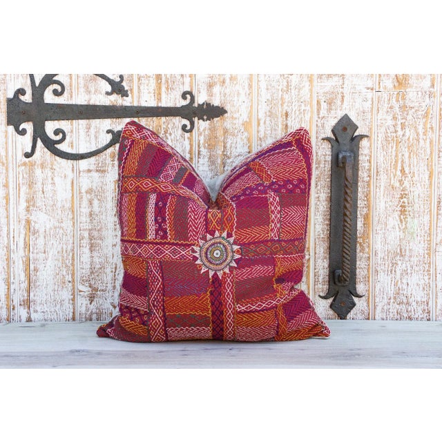 Maroon Tanvi Sindh Sami Square Pillow For Sale - Image 8 of 8