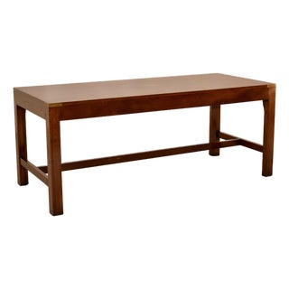 English Mahogany Campaign Coffee Table, Circa 1960 For Sale