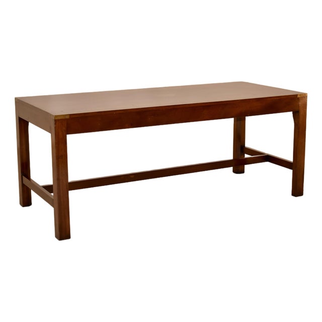 English Mahogany Campaign Coffee Table, Circa 1960 For Sale