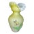 Antique Satin Glass Ruffled Vase Beaded Floral Signed Webb For Sale