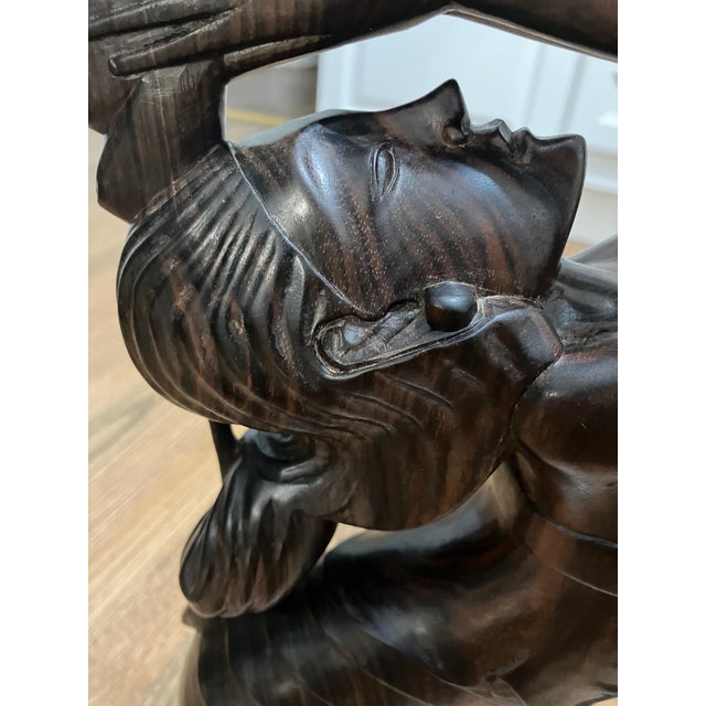 16.5x8x3” statue of a female Balinese dancer carved out of a single piece of wood. Ebony wood or ironwood. Excellent...