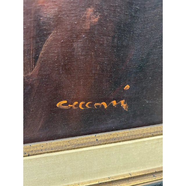 Lovely antique portrait of a sea faring gentleman. Signed by artist Alberto Cecconi (1897-1971). Framed, size of canvas is...