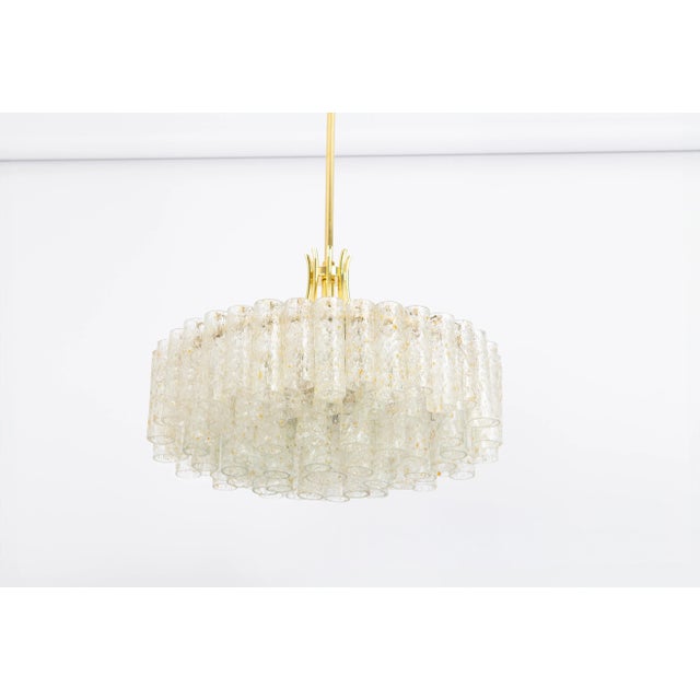 Large Doria Ice Glass Tubes Chandelier, Germany, 1960s For Sale - Image 4 of 12