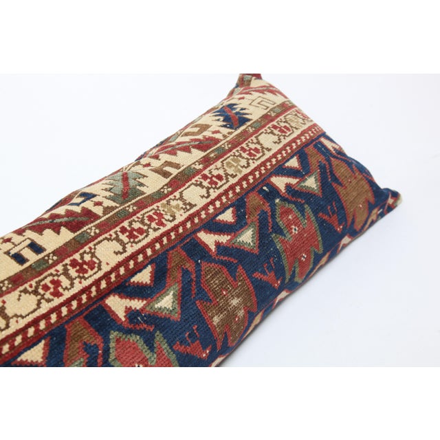 Decorative Antique Caucasian Rug Pillow Cover – 15" X 35" For Sale In Tampa - Image 6 of 10