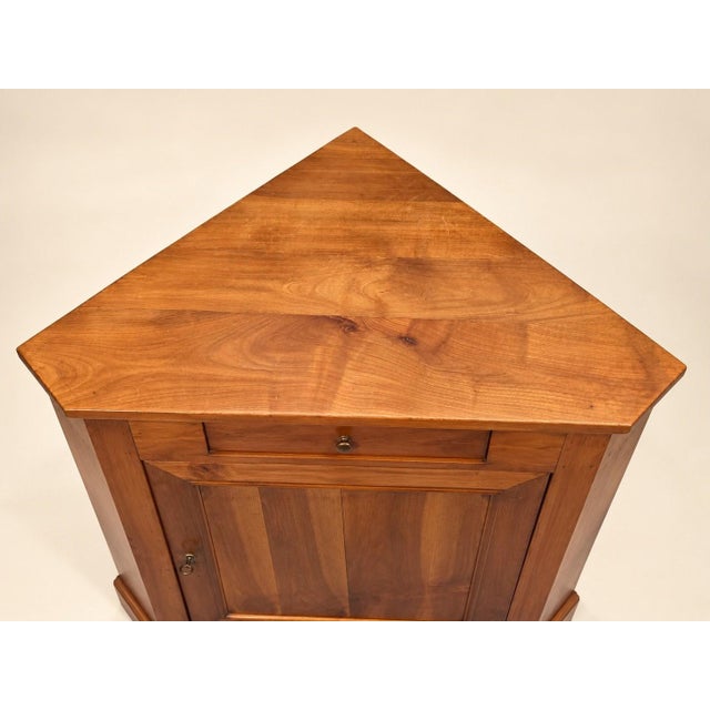 Low Louis Philippe Style Plinth Corner Cabinets in Cherrywood, 1960s For Sale - Image 3 of 8