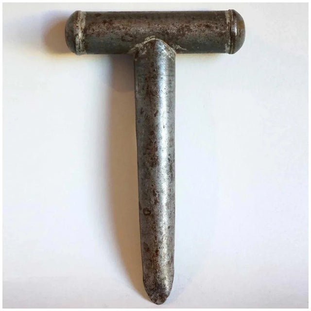 DETAILS An antique or vintage kitchen tin tool used for coring apples or for testing a plug of cheese from a cheese wheel....