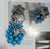 1939 to early 1940s pot metal leaves with round clear rhinestones and turquoise glass beads hand strung dangles on a...