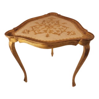 1950s Italian Florentine Gold Leaf Table For Sale