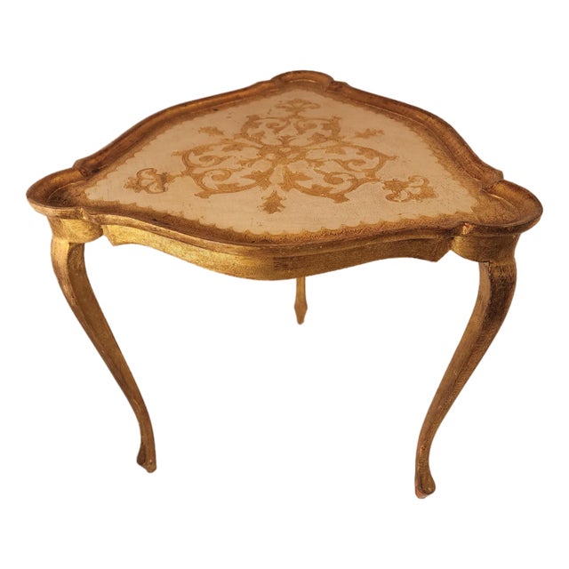 1950s Italian Florentine Gold Leaf Table For Sale