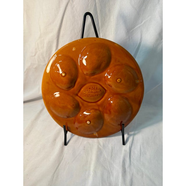 French Saint Clement, Vintage, Majolica, French Oyster Plate For Sale - Image 3 of 4
