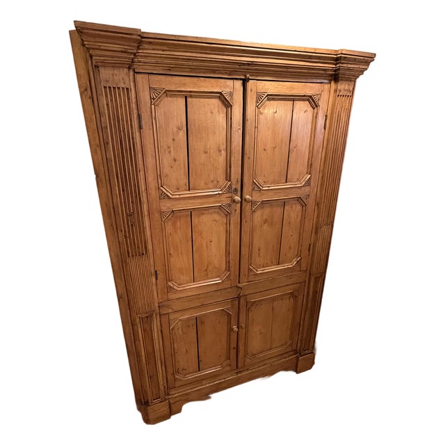 Monumental Antique Irish Corner Cabinet For Sale