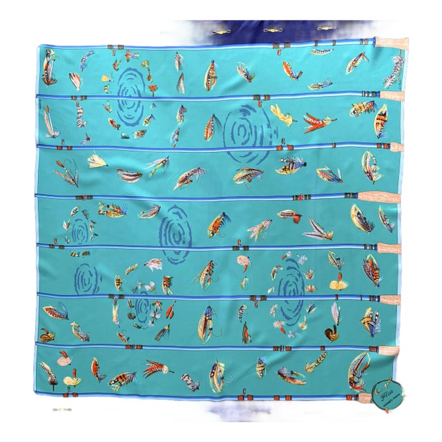 Hermès Flies Silk Scarf 1988 Designed by Cathy Latham For Sale