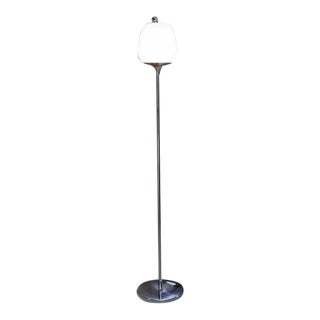 Vintage Mid Century Champagne Glass Shape Chrome Base Floor Lamp For Sale