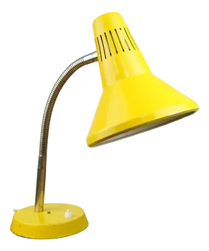 Adjustable Desk Lamp in Yellow Painted Metal and Chrome-Plated Spiral Arm from TEP, 1970s