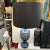Blue Ceramic Openwork Tabletop Lamp With Top and Bottom Light Sources For Sale - Image 11 of 11