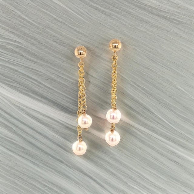 2010s Akoya Pearl Earrings 14k Yellow Gold Certified For Sale - Image 5 of 14