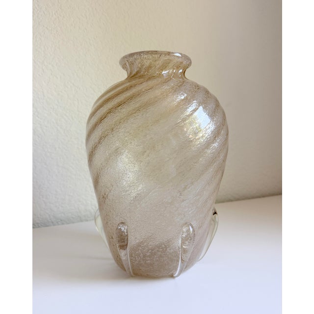 14" Murano Champagne Ribbon Vase, Attributed, Mid 20th Century For Sale - Image 9 of 15