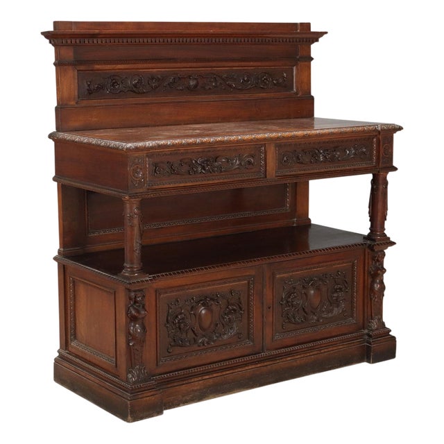 Antique Neo-Renaissance Style Walnut Cupboard, 19th Century For Sale