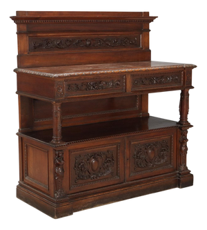 Antique Neo-Renaissance Style Walnut Cupboard, 19th Century