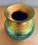 Van Gogh "Sunset Heart" Vase by Lundberg Studios. Measures 6.5" high and 6.5" wide. Stunning iridescent gold and blue...