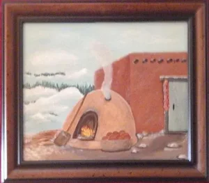 Winter Clouds on the Mountain, Angie Sanchez Carlson Oil on Canvas, Signed Verso