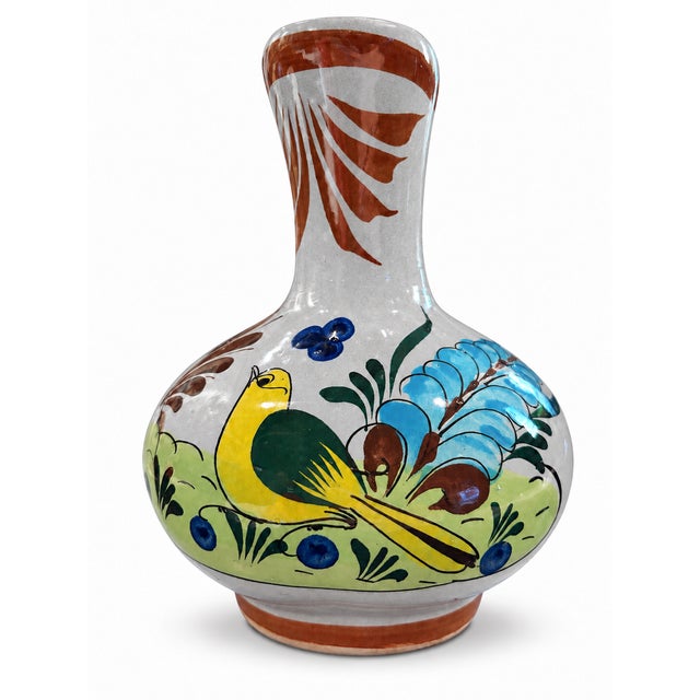 1960s Mid-Century Tonalá Mexico Hand-Painted Ceramic Pottery Jug For Sale - Image 5 of 7