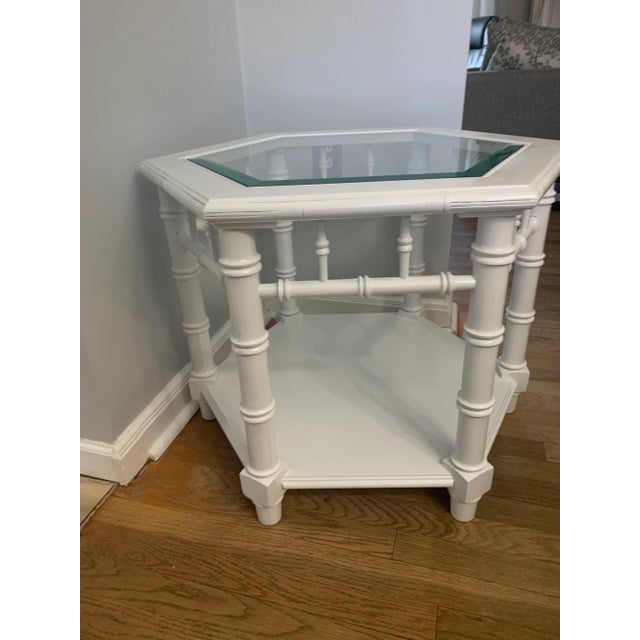 Lane Furniture Faux Bamboo Hexagon Side Table Chairish