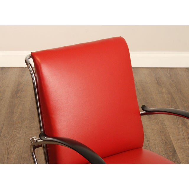 Late 20th Century Gispen Art Deco Style Chrome Reclining '401' Lounge Chair For Sale - Image 5 of 12