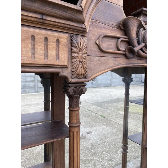 Wood 19th Century French Walnut Back Bar Étagère, 1880 For Sale - Image 7 of 8