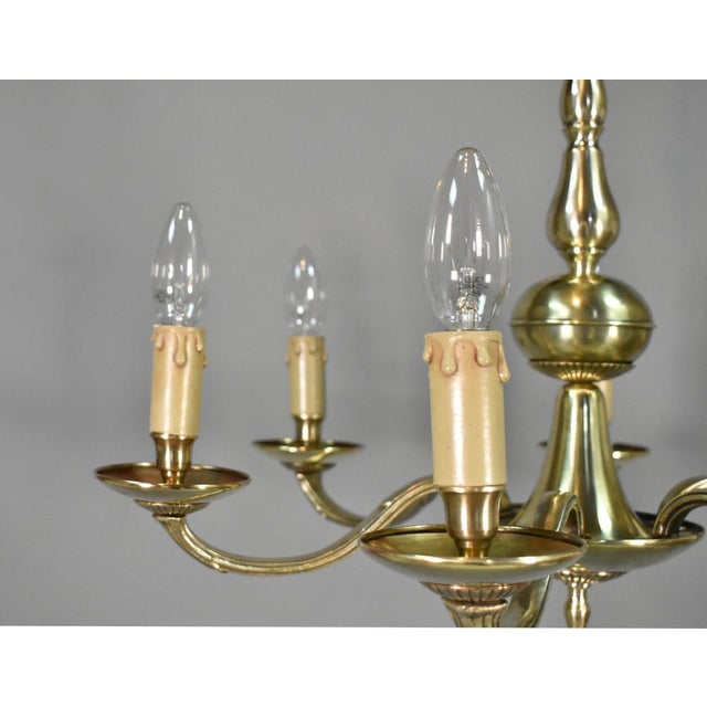 Metal Antique French Louis XVI Style Six Light Bronze Chandelier, 1920s For Sale - Image 7 of 15