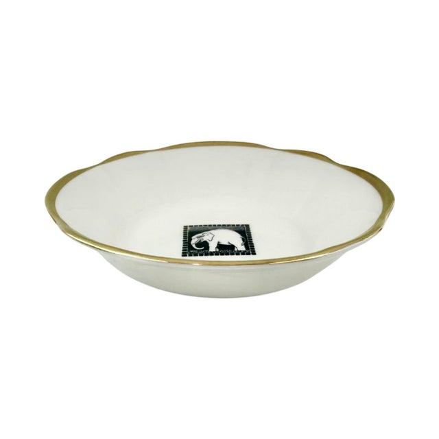 Ceramic Vintage White Elephant Hotel Nantucket Catchall Dish For Sale - Image 7 of 8