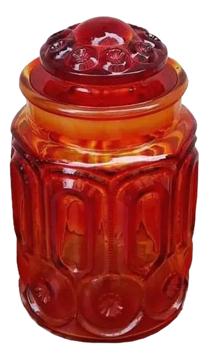 Vintage Orange Glass Candy Dish, 1960s