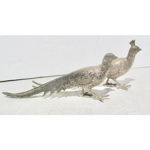 Matching Pair of Silvered Bronze Pheasants - A Pair of 2 For Sale - Image 4 of 6