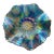 1910s Fenton Peacock Tail Blue Ruffled Dish For Sale