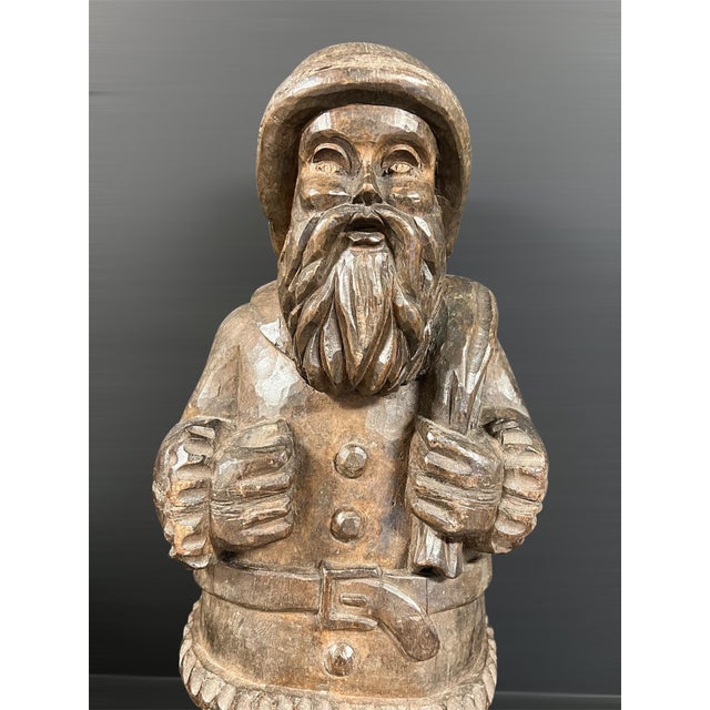 ITEM NAME: Late 20th Century Carved Solid Wood Santa Claus Sculpture ORIGIN: Philippines AGES: Late 20th Century...